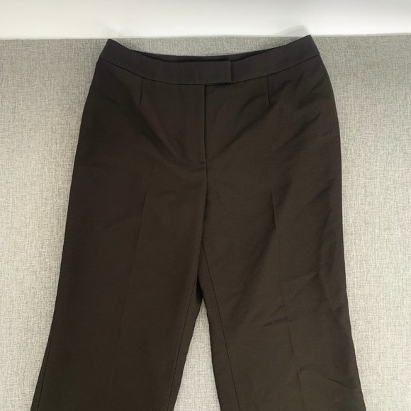 EVAN-PICONE Classic Brown Dress Pants 6 Petite Lined Mid Rise Straight Leg - Picture 5 of 14